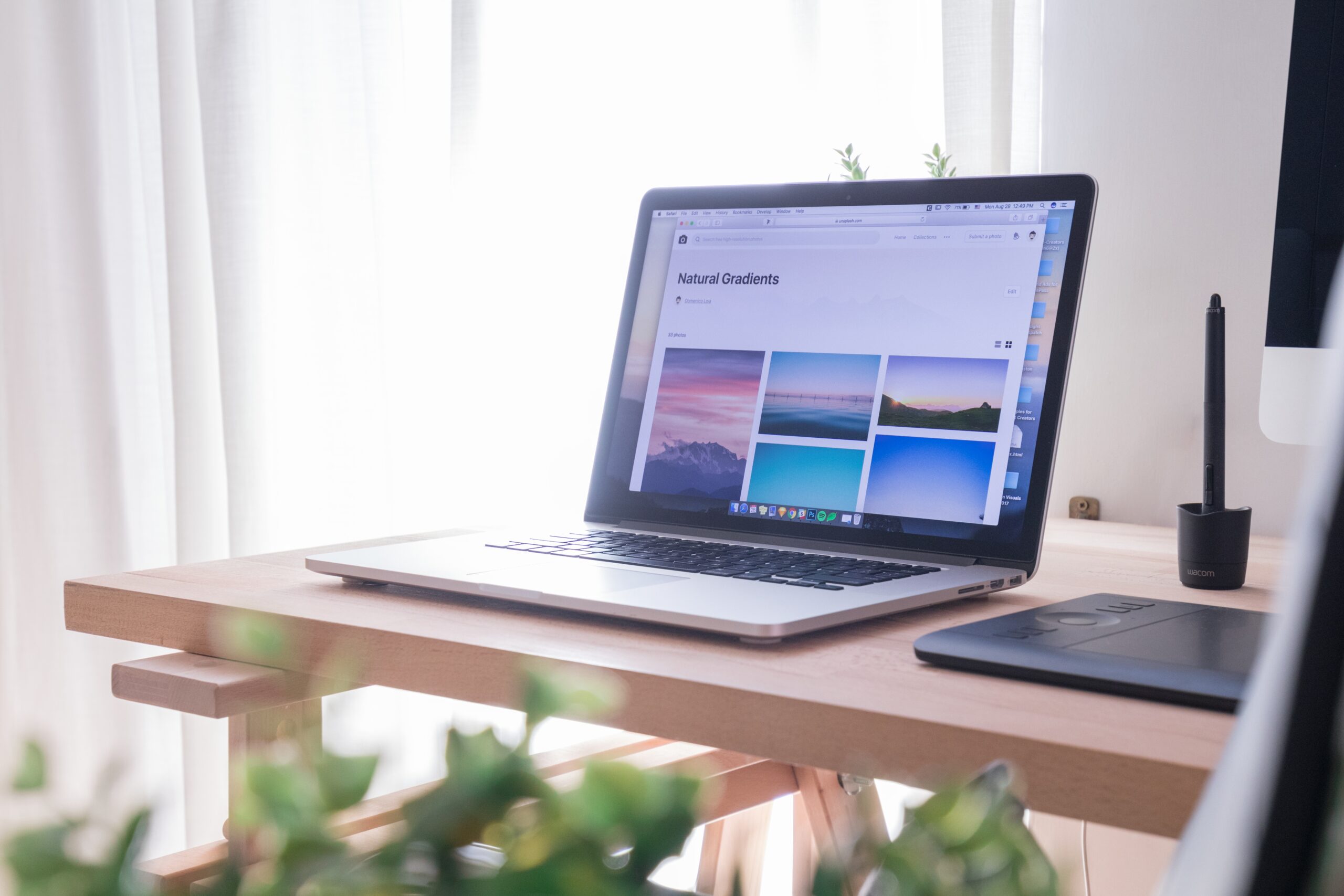 Laptop on the table