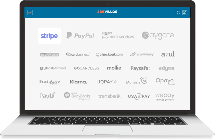 Payment options displayed on a laptop