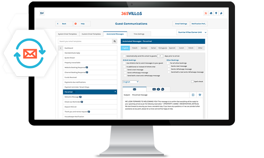 365Villas-Software-Email2020 365 Villas Software Guest Communication Feature