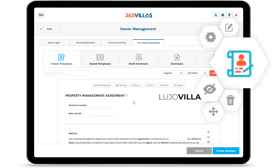 365Villas-Software-Email2020 365 Villas Software Owner Contracts Feature