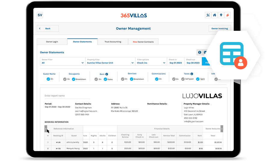 365Villas-Software-Email2020 365 Villas Software Owner Statement feature