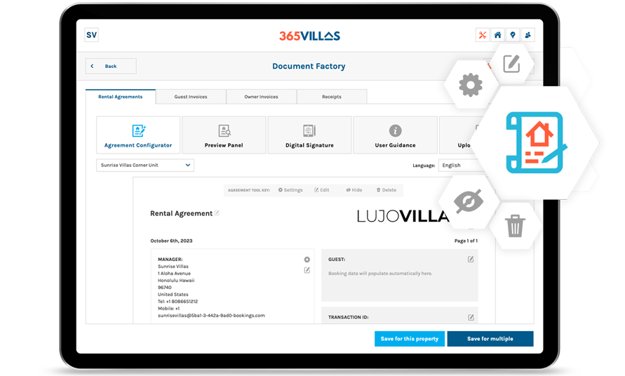 365Villas-Software-Email2020 Rental Agreement Feature of 365 Villas Software