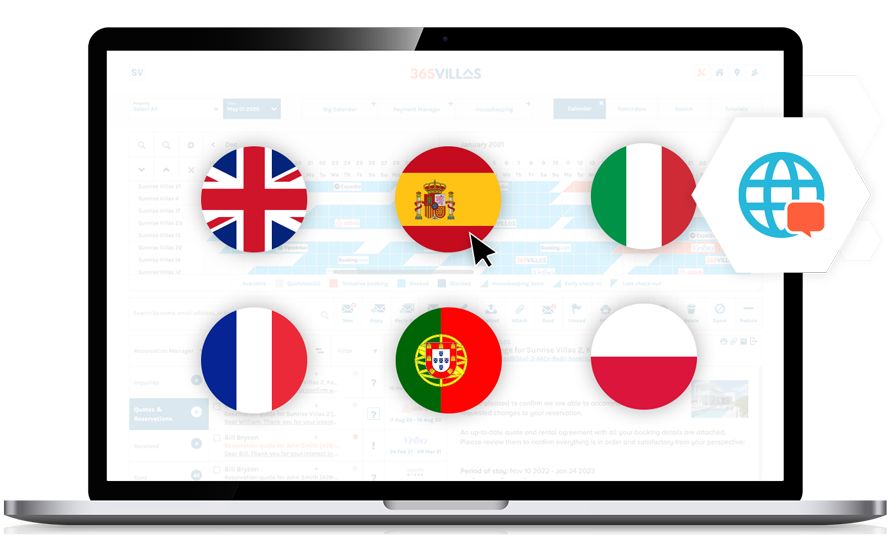 365Villas-Software-Email2020 365Villas Multi Languages Feature