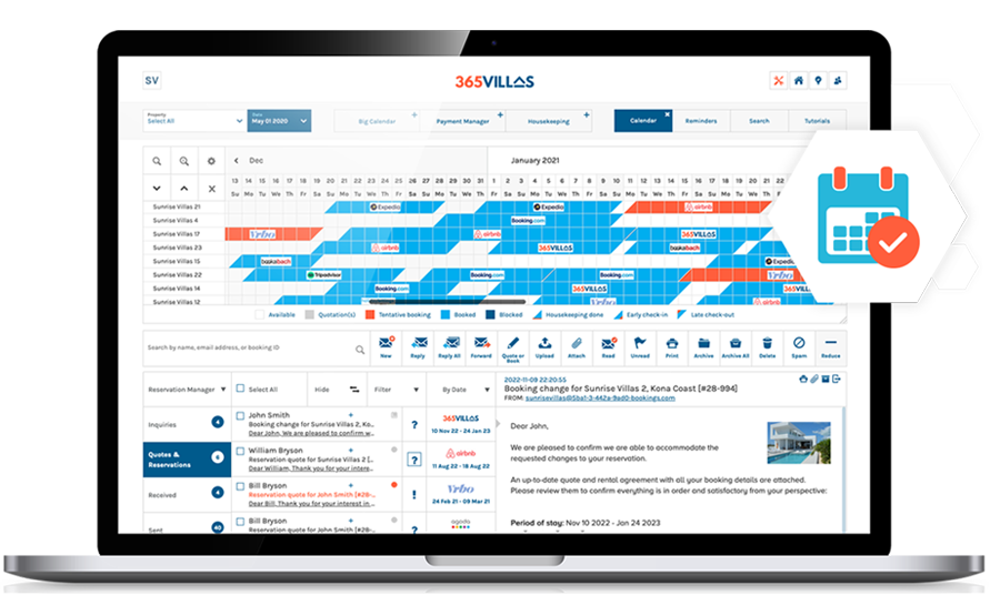 365Villas Reservation Manager Feature