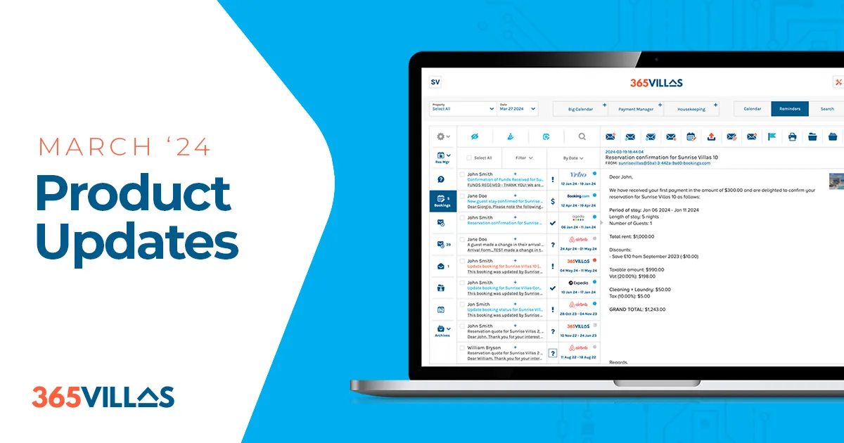 March 2024: 365Villas Vacation Rental Software Developments