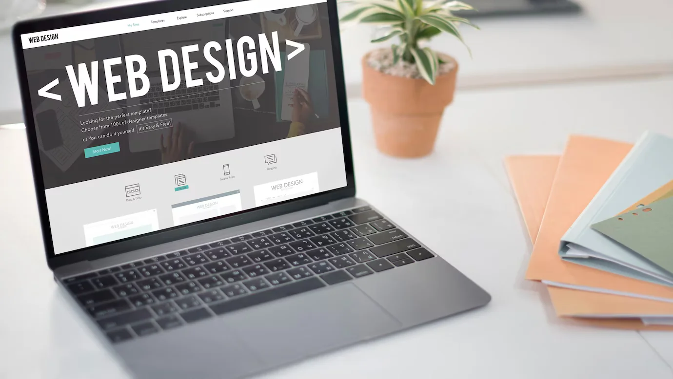 Website Design on a laptop